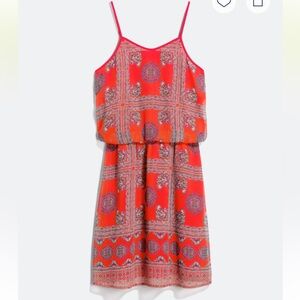 Pixley Red and Blue Patterned Casual Dress